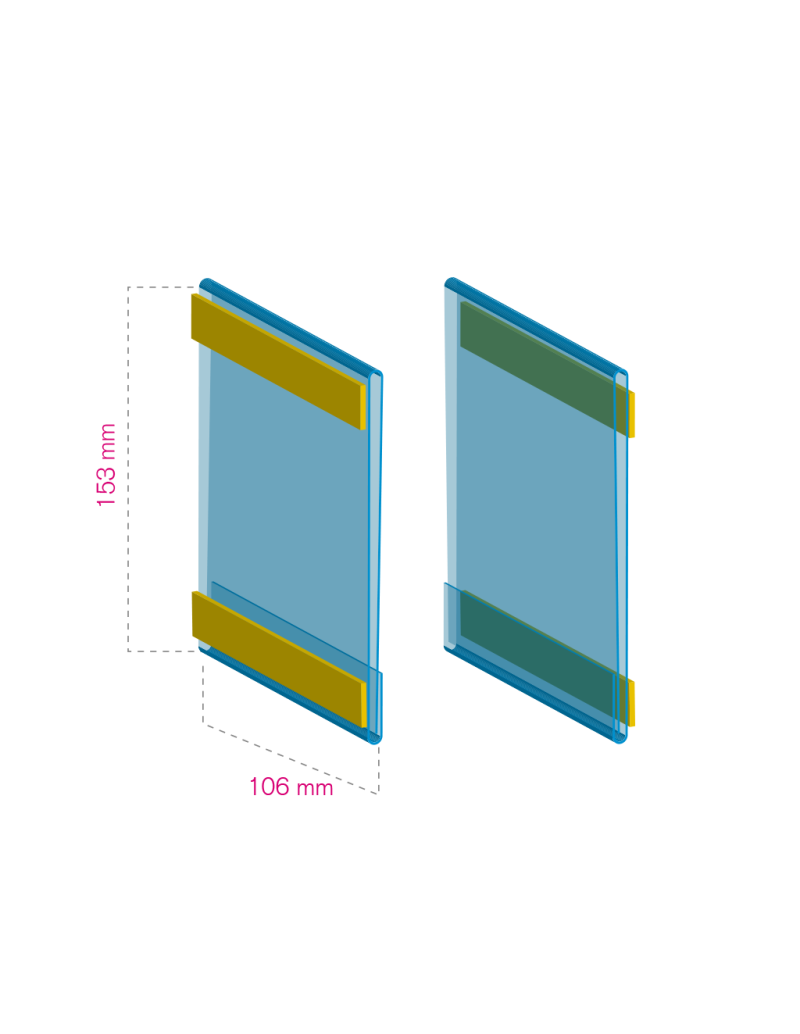 Display Vertical Brillo con Adhesivo - Expositores de Producto